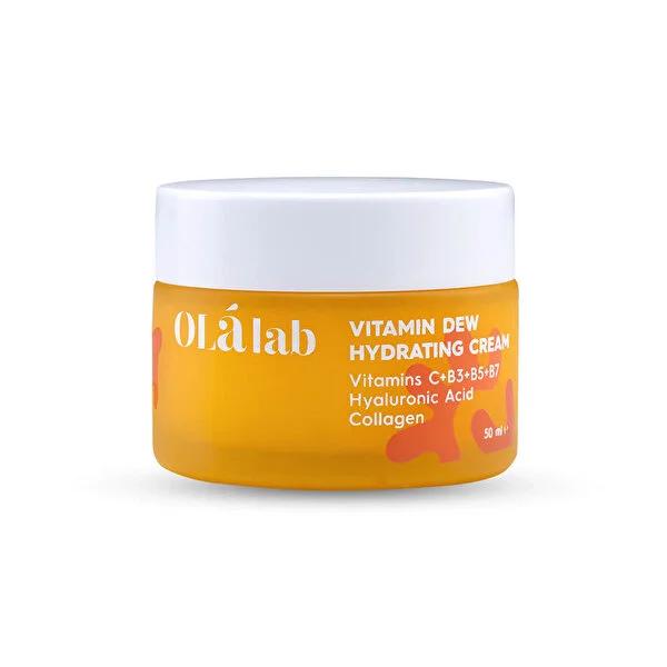 Olalab Vitamin Dew Moisturizing Cream - Hyaluronic Acid, Vitamin C, Niacinamide - For Brightening, Anti-Aging, & Pore Minimizing - 1.69 fl oz