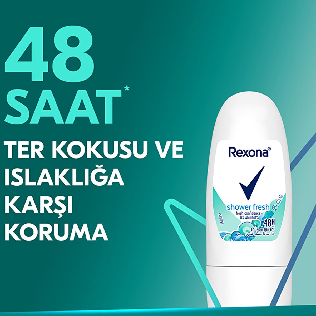 Rexona Shower Fresh Mini Roll-On Deodorant: 48-Hour Protection, Travel-Friendly, Long Lasting Antiperspirant