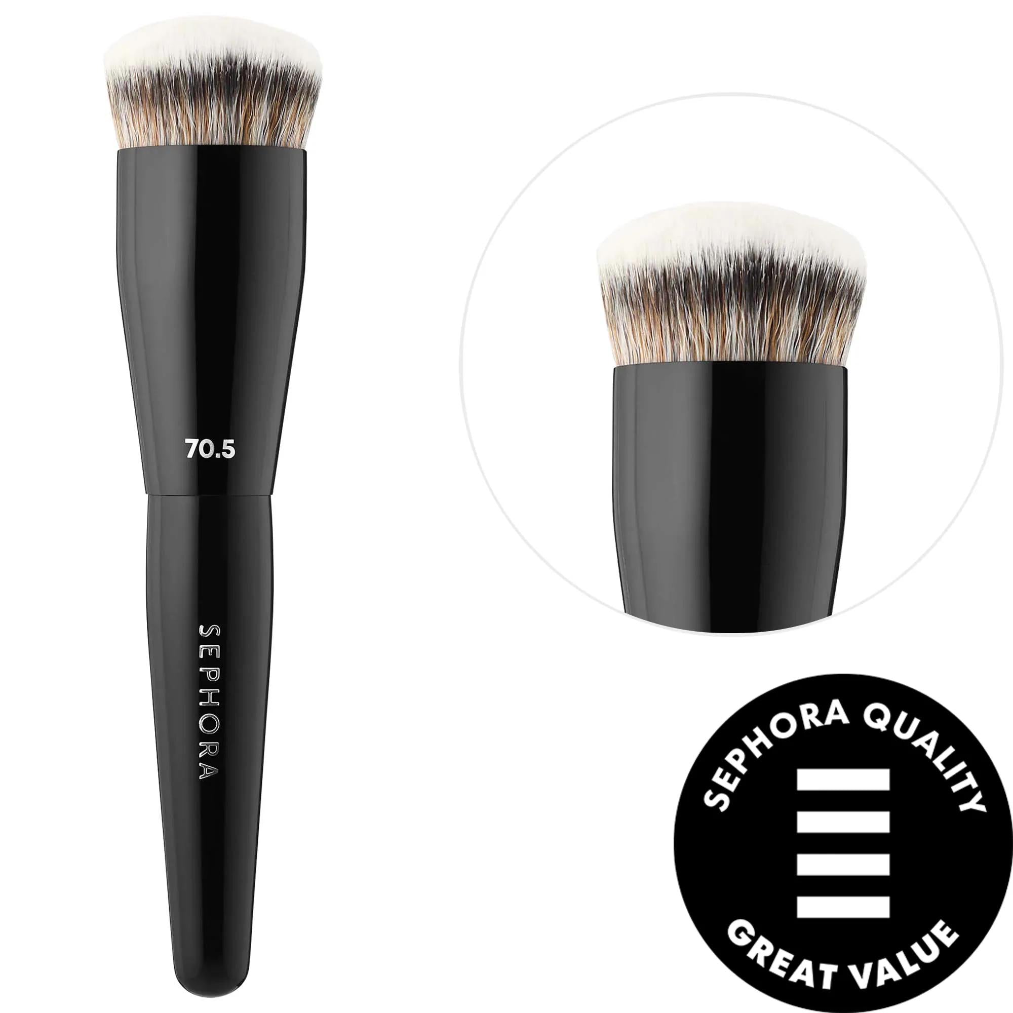 Real Techniques - Mini PRO Foundation Brush #70.5 - Vegan Synthetic Bristles for Seamless Foundation Application