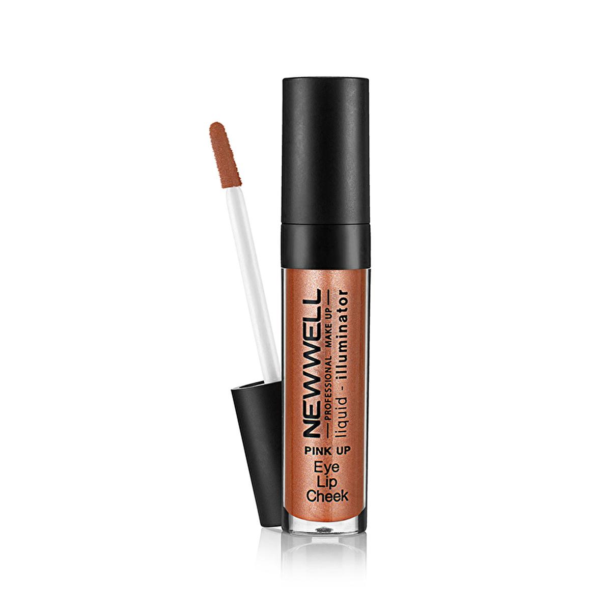 New Well Liquid Illuminator Makeup: 3-in-1 Shimmer Highlighter for Eyes, Cheeks, Lips - Radiant Creamy Glow