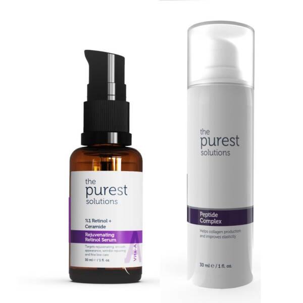 The Purest Solutions Anti-Aging Skincare Set - Retinol Serum & Peptide Complex for Smoother, Youthful Skin