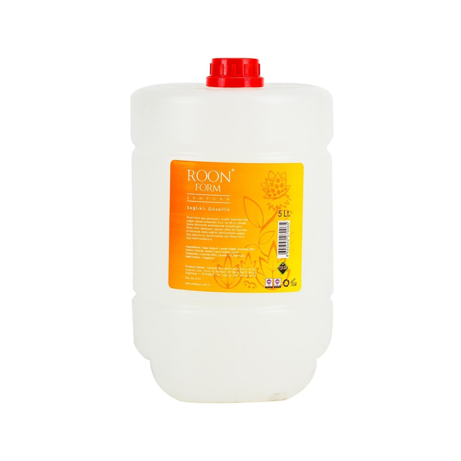 Roon Form 5000 ml Bulk Shampoo - Large Capacity Hair Care for Individuals and Businesses