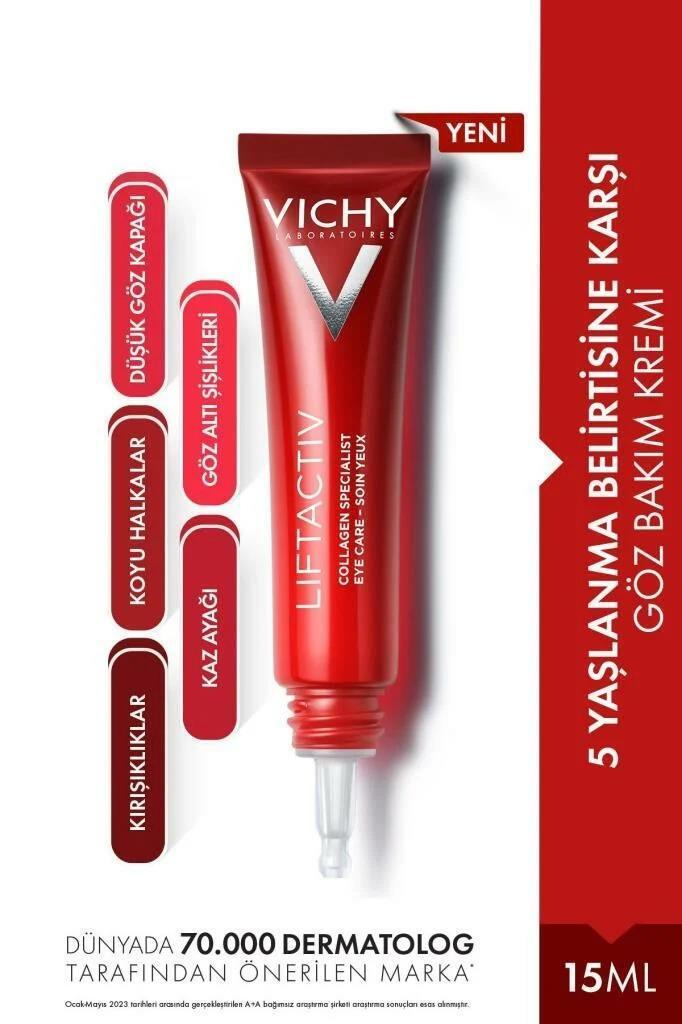 Vichy Liftactive Collagen Specialist Anti-Aging Eye Cream - Reduces Fine Lines & Wrinkles, 0.51 fl oz