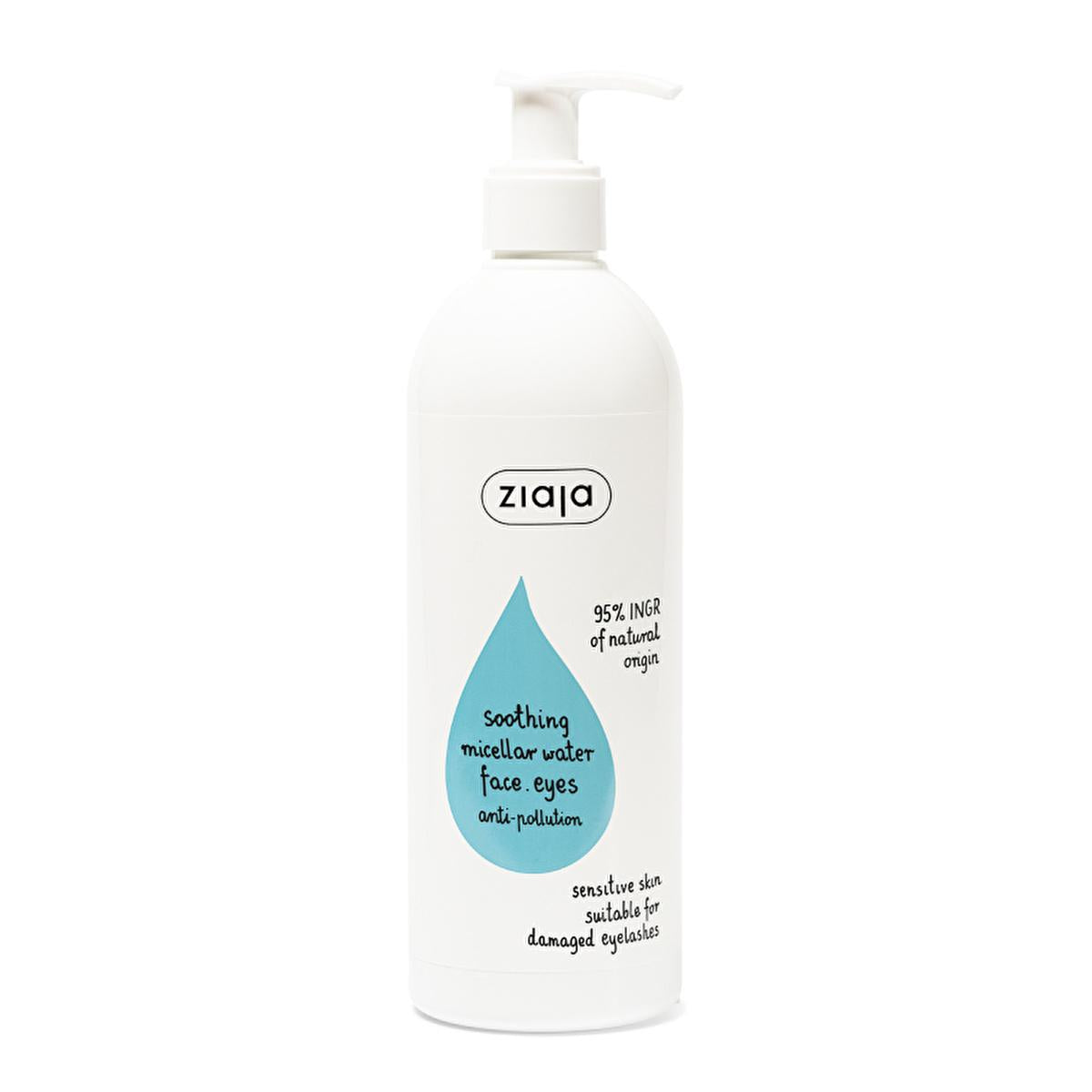 Ziaja Soothing Micellar Cleansing Water for Sensitive Skin | Vegan & Natural Makeup Remover | Gentle Face Cleanser