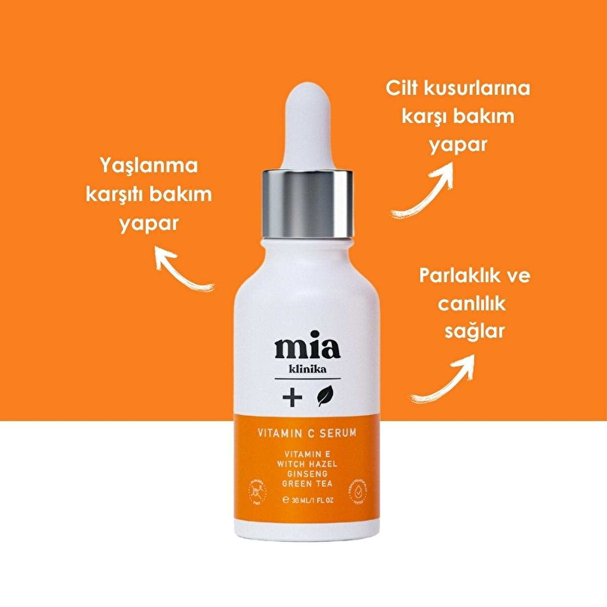 Mia Klinika Vitamin C Serum - Brightens Skin, Minimizes Pores & Dark Spots - 1.01 fl oz