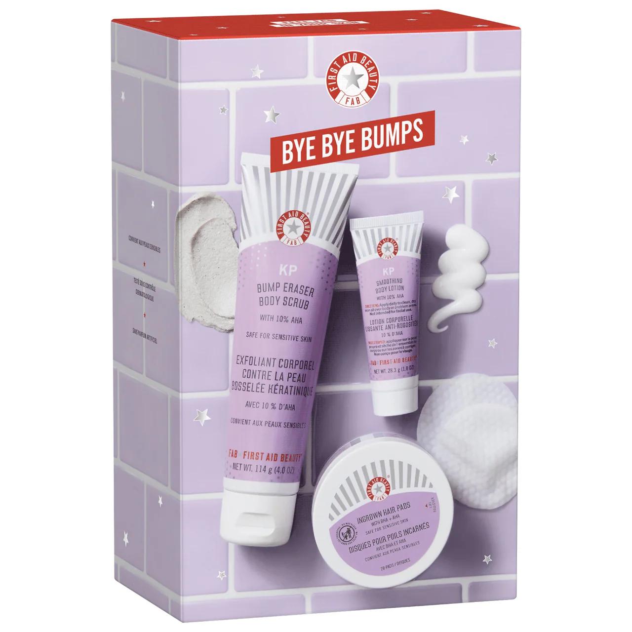 First Aid Beauty Bye Bye Bumps: AHA/BHA Body Exfoliating Gift Set for Smooth, Bump-Free Skin - Vegan & Cruelty-Free Skincare