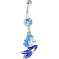 BodyCandy Aqua Gem Brilliant Blue Mermaid Dangle Belly Ring — main product shot