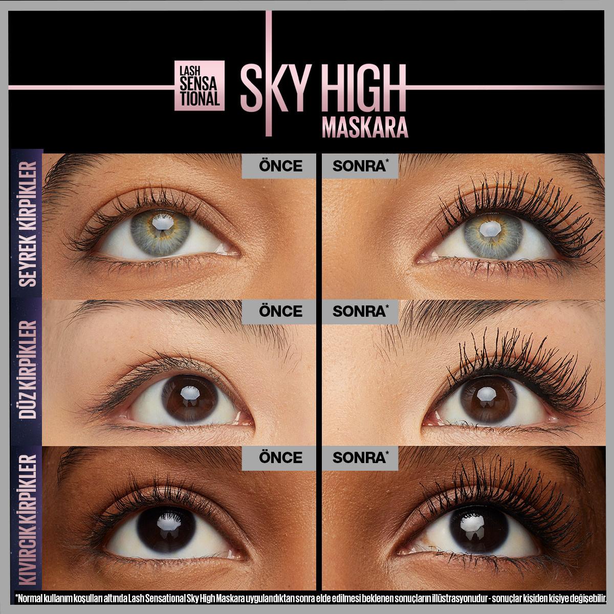 Maybelline Sky High Space Diamond Mascara: Add Dazzling Diamond Shimmer, Unlimited Length & Volume - Perfect for Sensitive Eyes