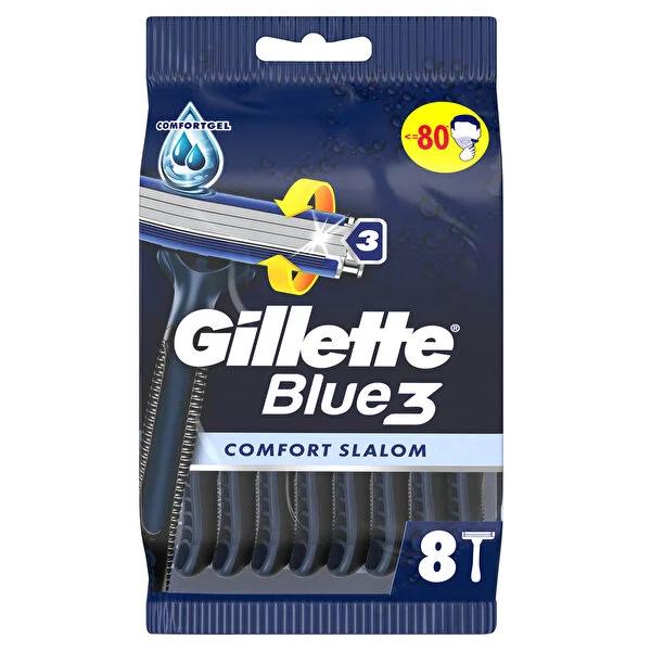 Gillette Blue3 Disposable Razor Blades for Men - 8 Pack, Advanced Lubricating Strip, Pivoting Head for Comfortable Shaving