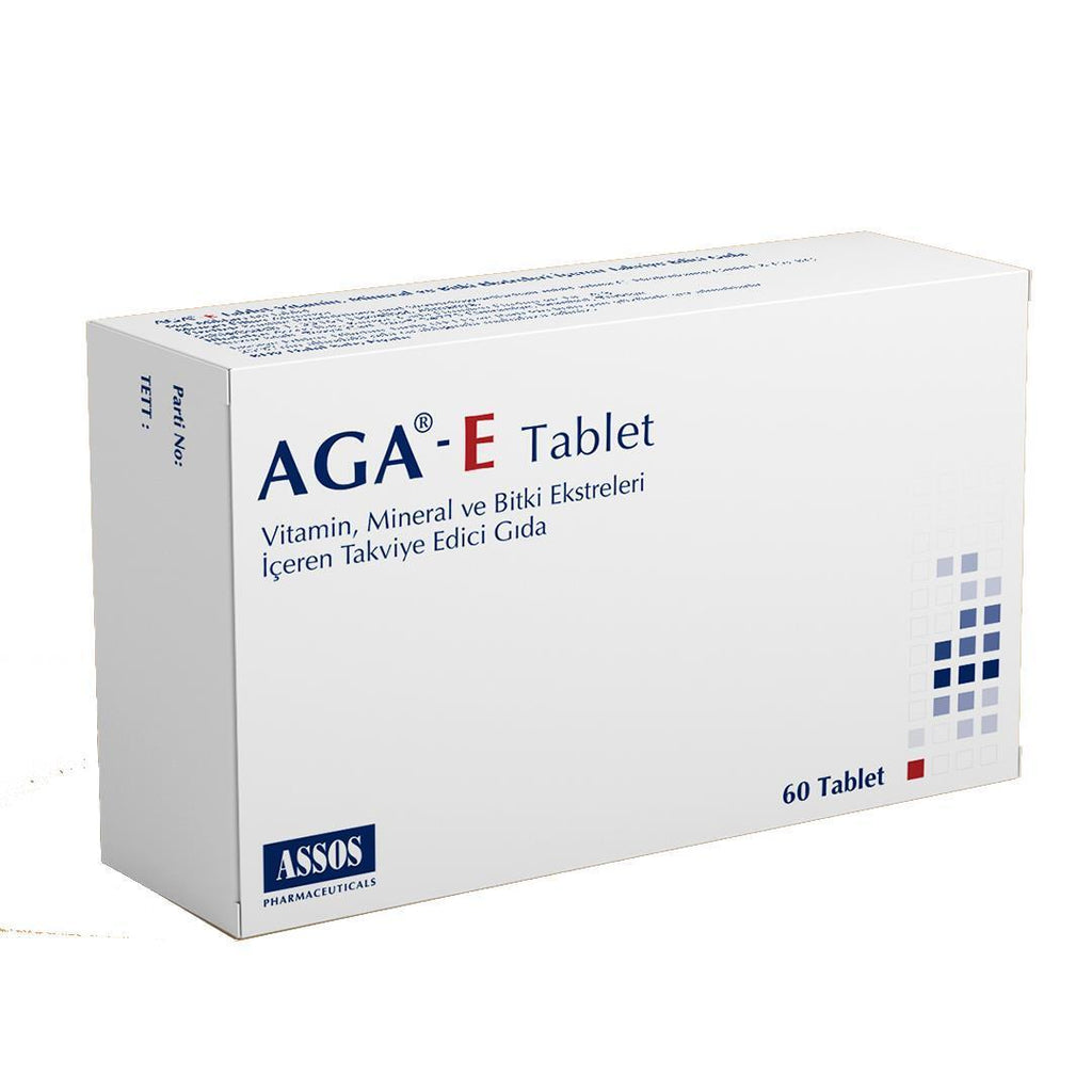 Aga-E Dietary Supplement - 60 Tablets with Saw Palmetto, Biotin, and Zinc