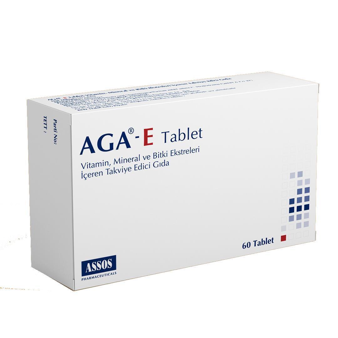 Aga-E Dietary Supplement - 60 Tablets with Saw Palmetto, Biotin, and Zinc