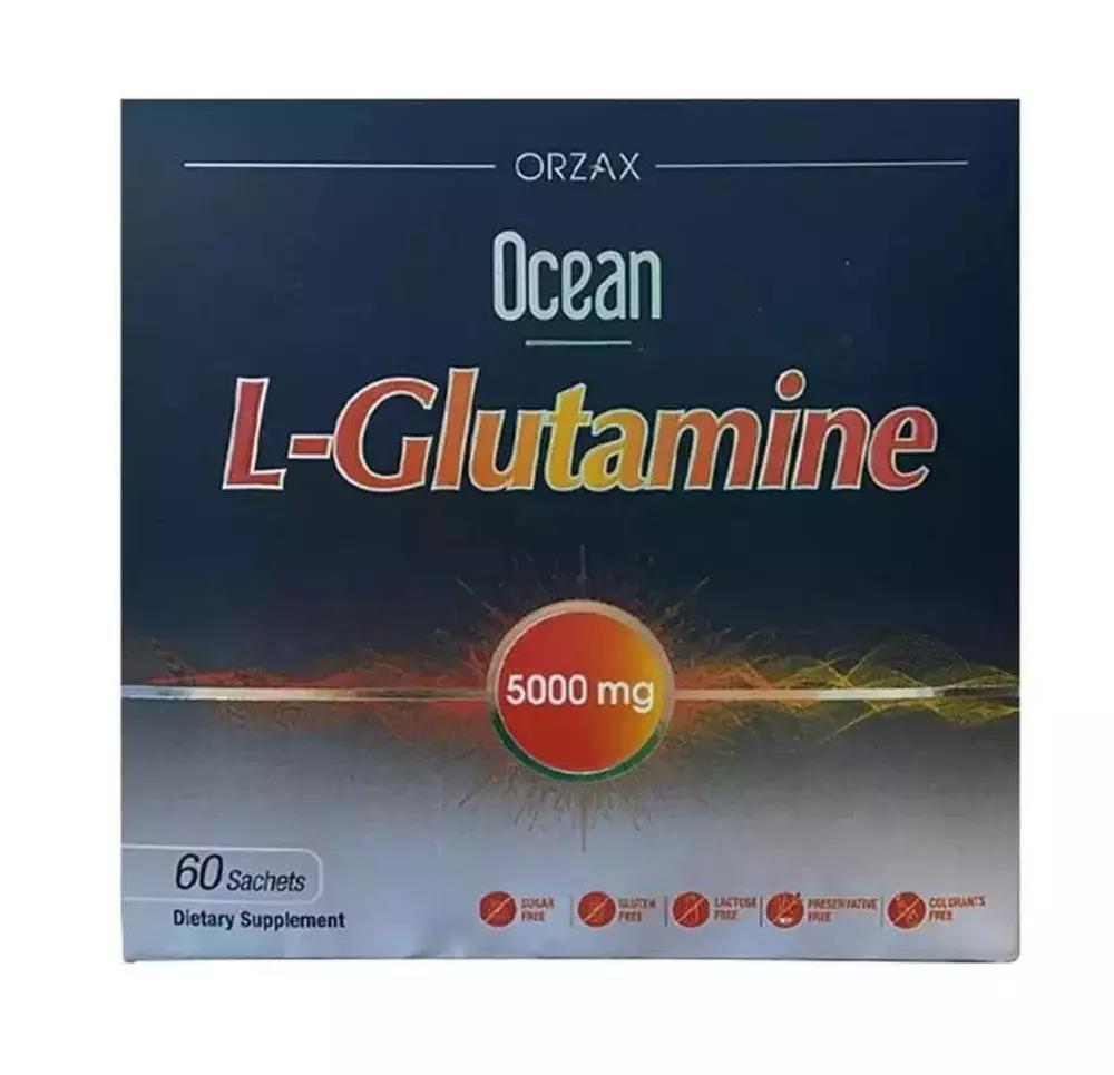 Ocean L-Glutamine 5000 Mg Dietary Supplement - 60 Sachets for Muscle Recovery & Gut Health
