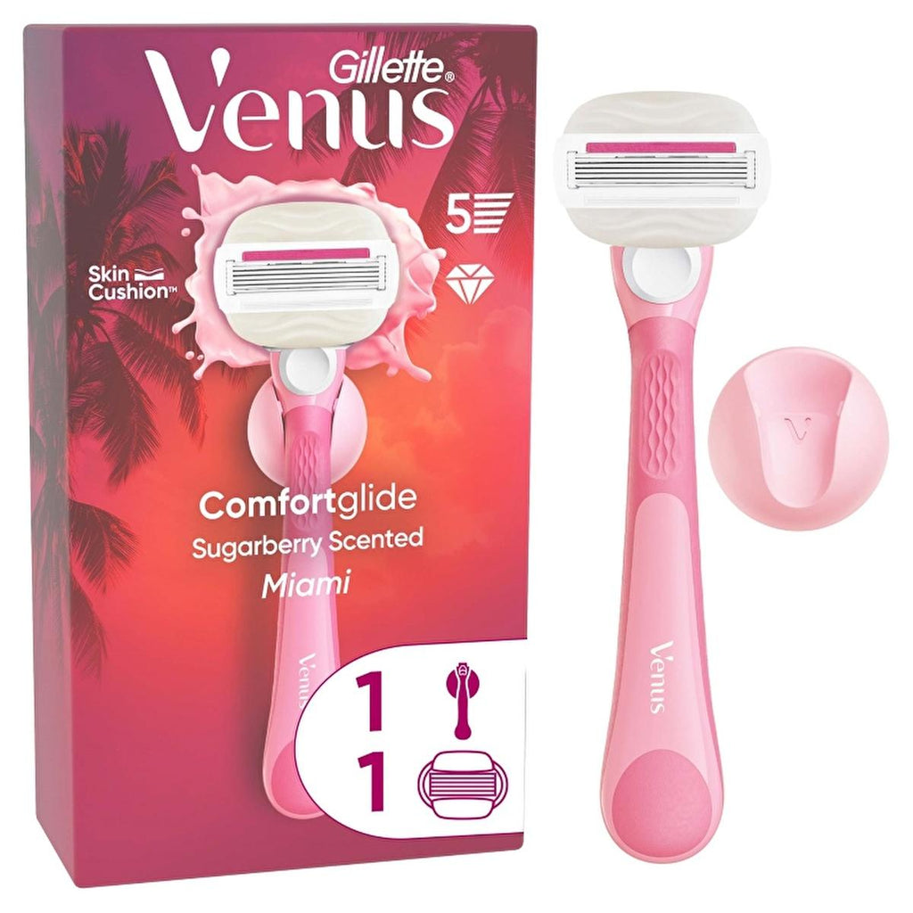 Gillette Venus ComfortGlide Sugarberry Women's Razor - 5 Blades for Smooth, Sensitive Skin & Lasting Comfort