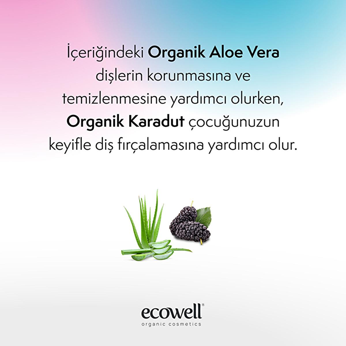 Ecowell Organic Children's Toothpaste - Cosmos Certified, Vegan, Blackberry Flavored for Kids 6+ Months