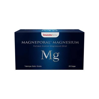 İmuneks Farma Magneporal Magnesium - 20 Sachets, Orange Flavor, 250mg Magnesium per Serving