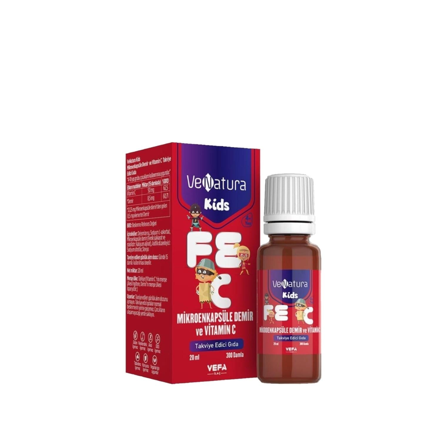 VeNatura Kids Microencapsulated Iron and Vitamin C Supplement - 20ml