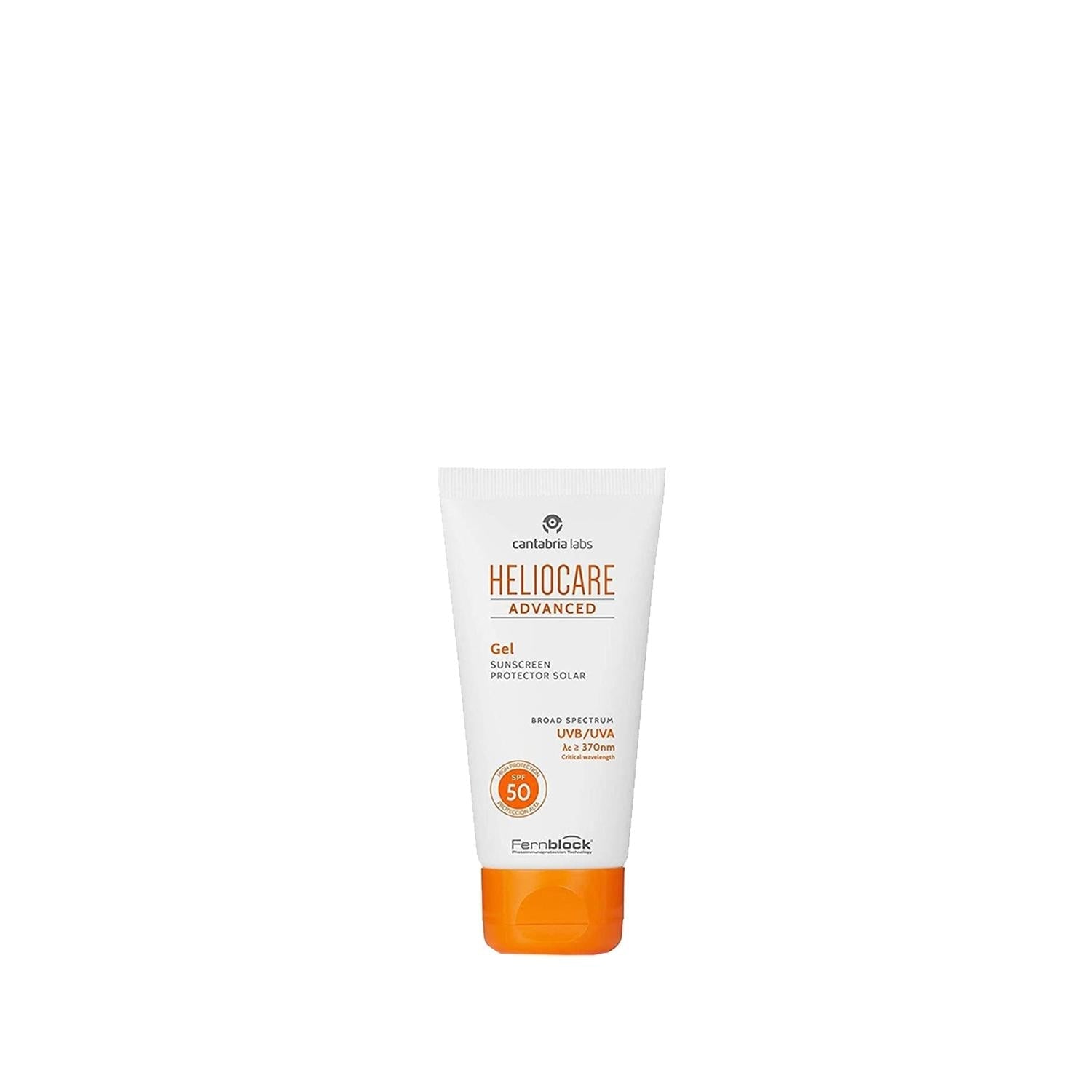 Heliocare Advanced Gel SPF 50 Sunscreen - Natural, Antioxidant, Non-Greasy Face Protection for All Skin Types