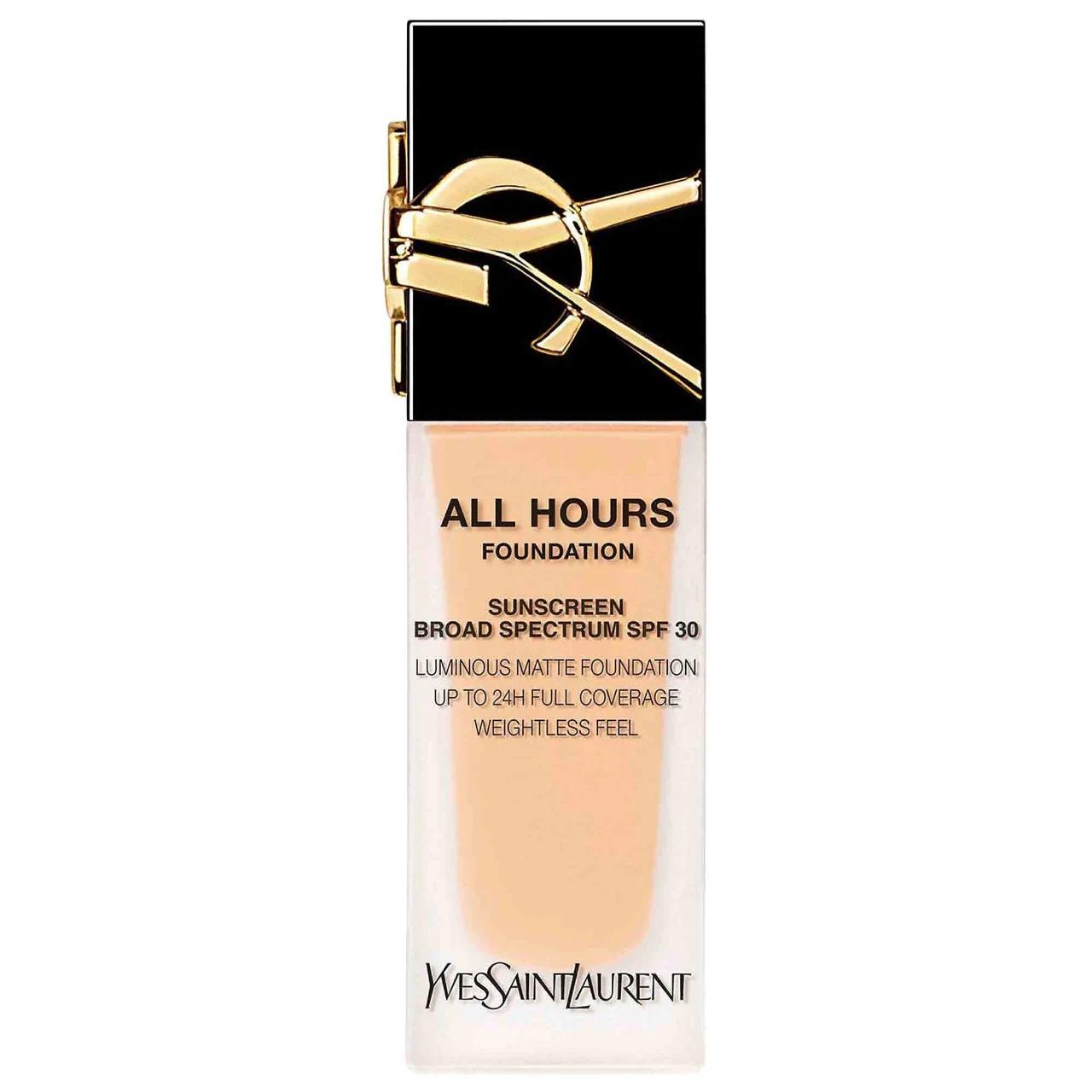 All Hours - 24H Longwear Liquid Foundation with Hyaluronic Acid & SPF 30 - Matte Finish, Full Coverage, Waterproof & Transfer Proof