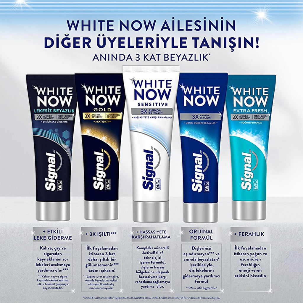 Signal White Now Sensitive Toothpaste for Sensitive Teeth - Instant Whitening & Sensitivity Relief - 2.54 fl oz