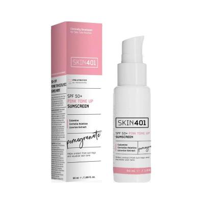 Skin401 Vegan SPF50+ Pink Tone Up Sunscreen - Cruelty-Free, Even Skin Tone, 1.69 fl oz