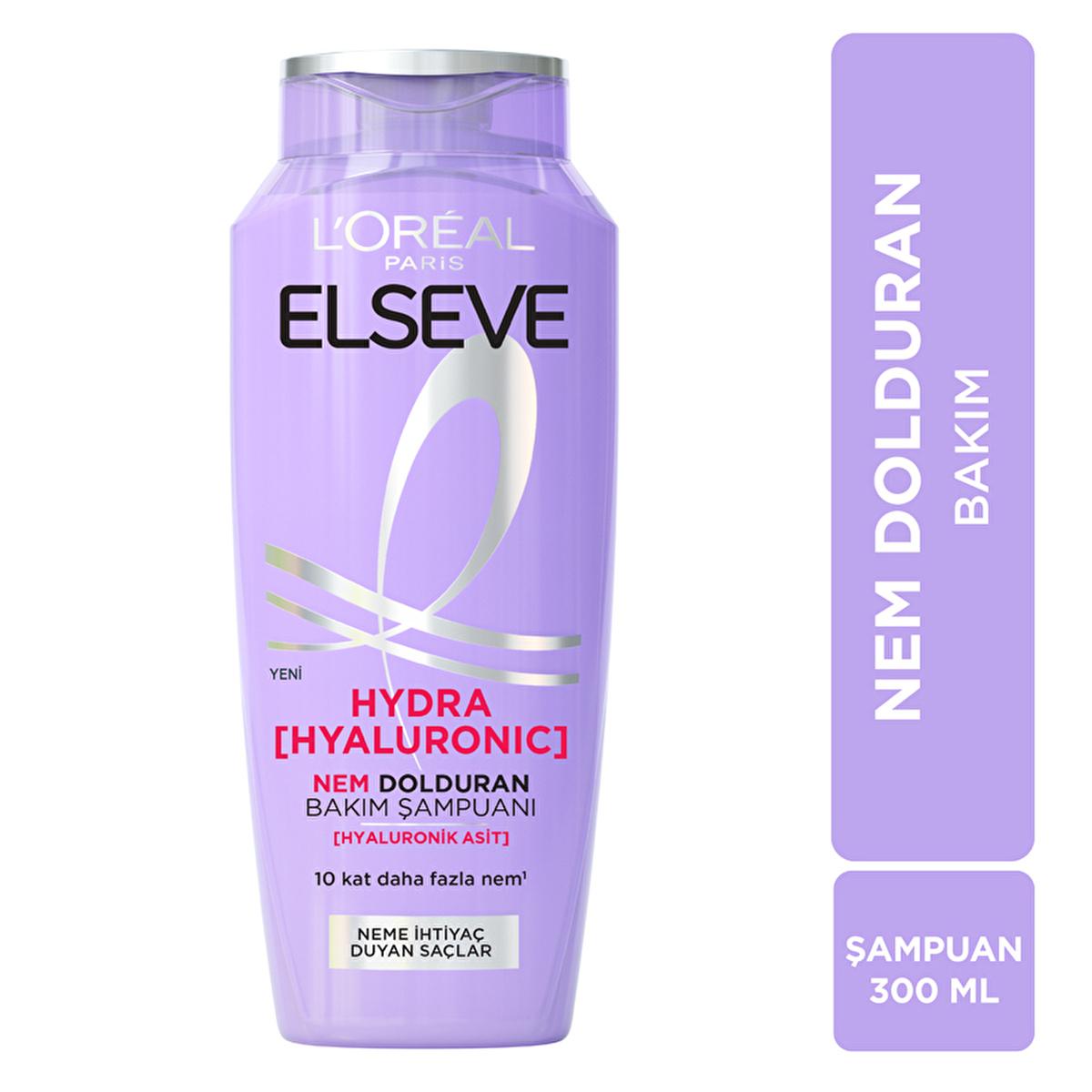 Loreal Paris Elseve Hydra Hyaluronic Moisturizing Shampoo - Hydrating, Non-Weighing Hair Care for Dry or Damaged Hair
