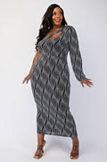 Sabrina Plus Size Glitter Knit One Shoulder Cutout Dress