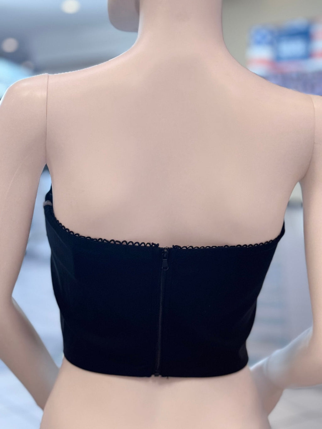 Sabrina Strapless Stretch Corset Top With Bow Detail