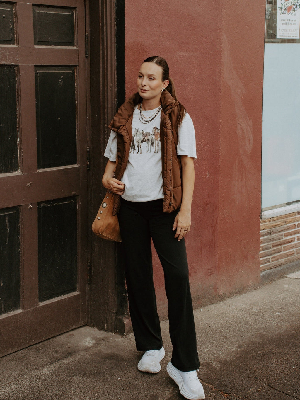 Wild Junkie Saddled Horses Graphic Tee — alternative angle