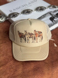 Wild Junkie Saddled Horses Trucker Hat — main product shot