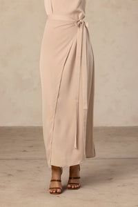 Sadia Sleeveless Maxi Dress & Skirt Set - Taupe Veiled Collection 
