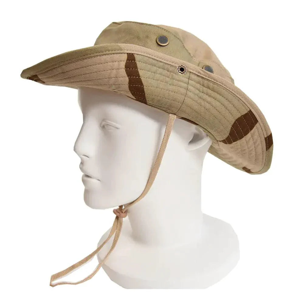 Safari Camo Sun Hat: Mesh Boonie for Outdoors