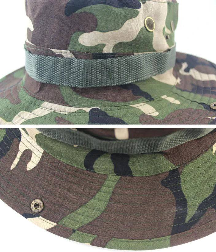 Safari Camo Sun Hat: Mesh Boonie for Outdoors