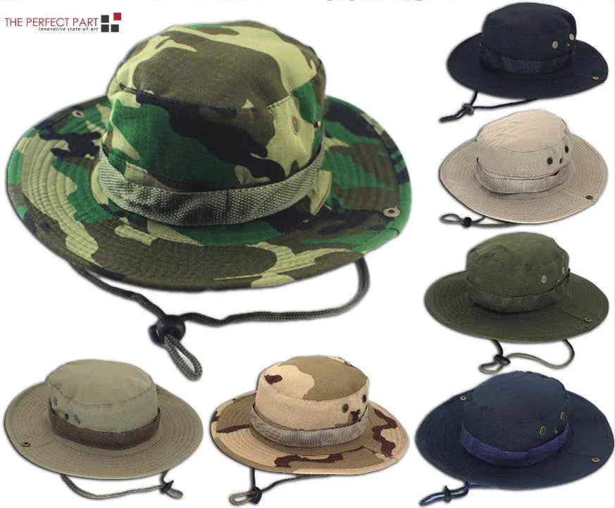 Safari Camo Sun Hat: Mesh Boonie for Outdoors