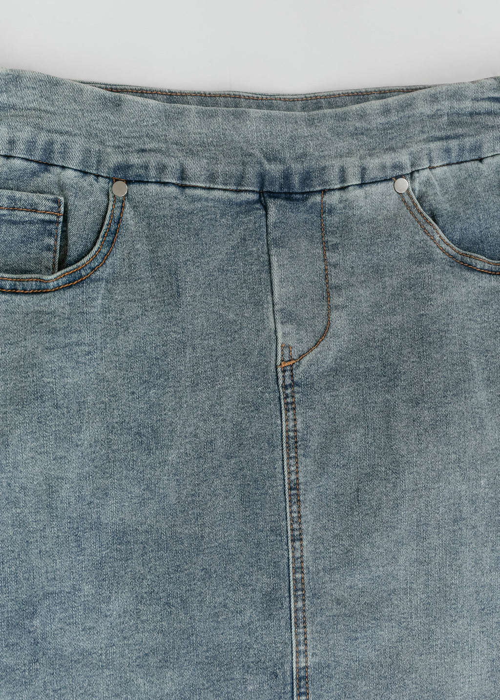Inherit Co. Sandra Classic Wash Midi Denim Skirt — alternative angle