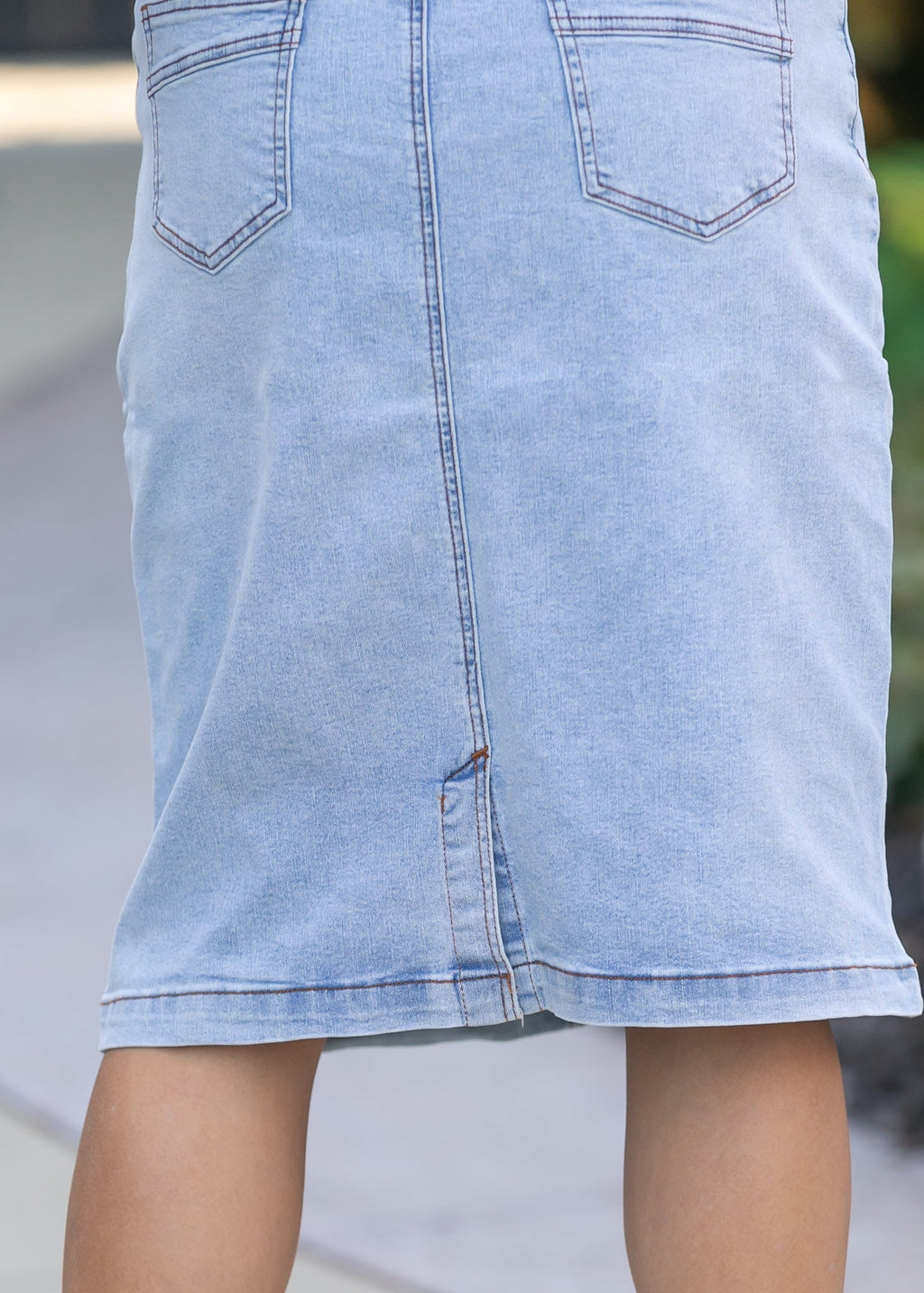 Inherit Co. Sandra Light Wash Denim Midi Skirt - FINAL SALE — packaging