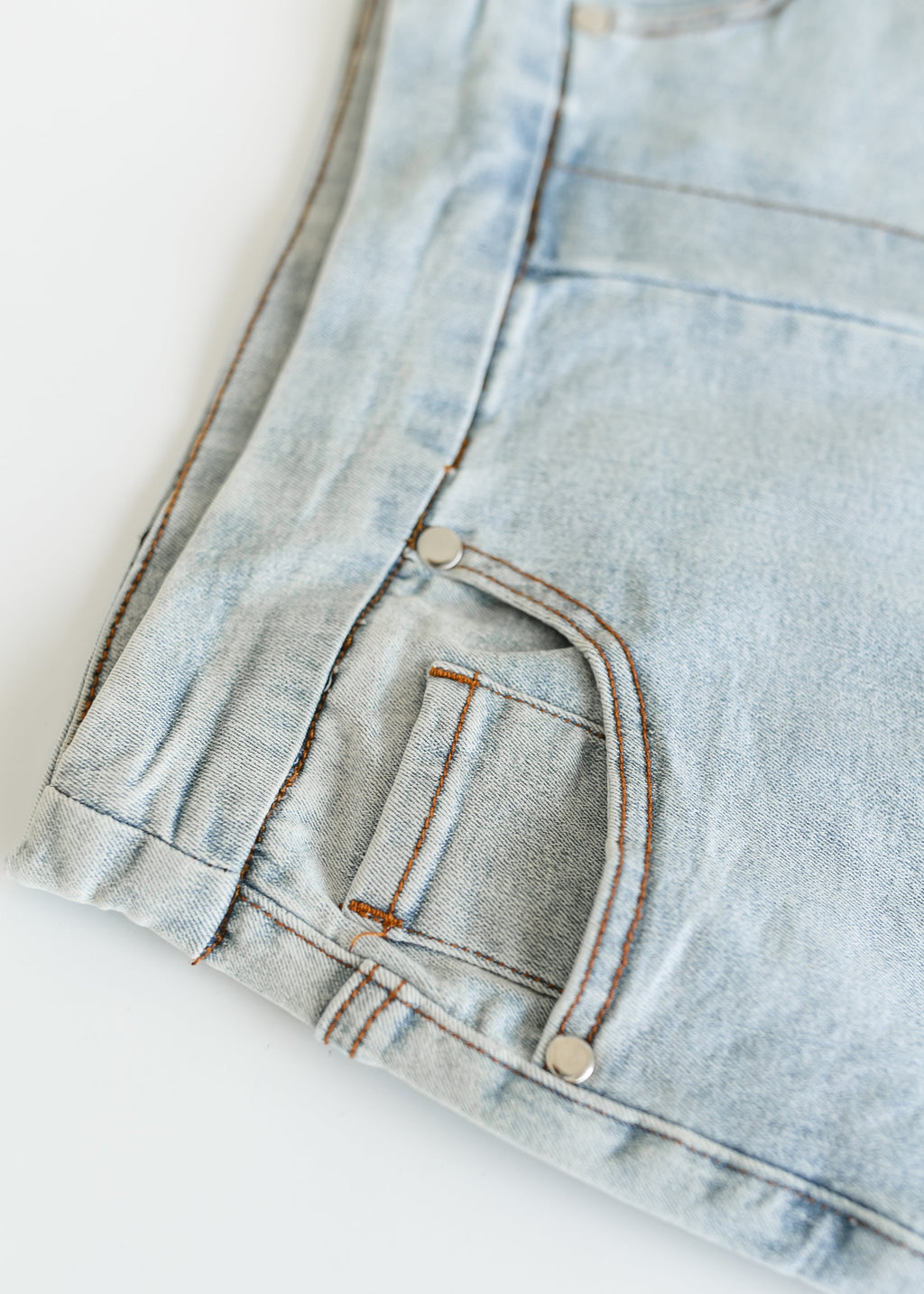 Inherit Co. Sandra Light Wash Denim Midi Skirt - FINAL SALE — side view