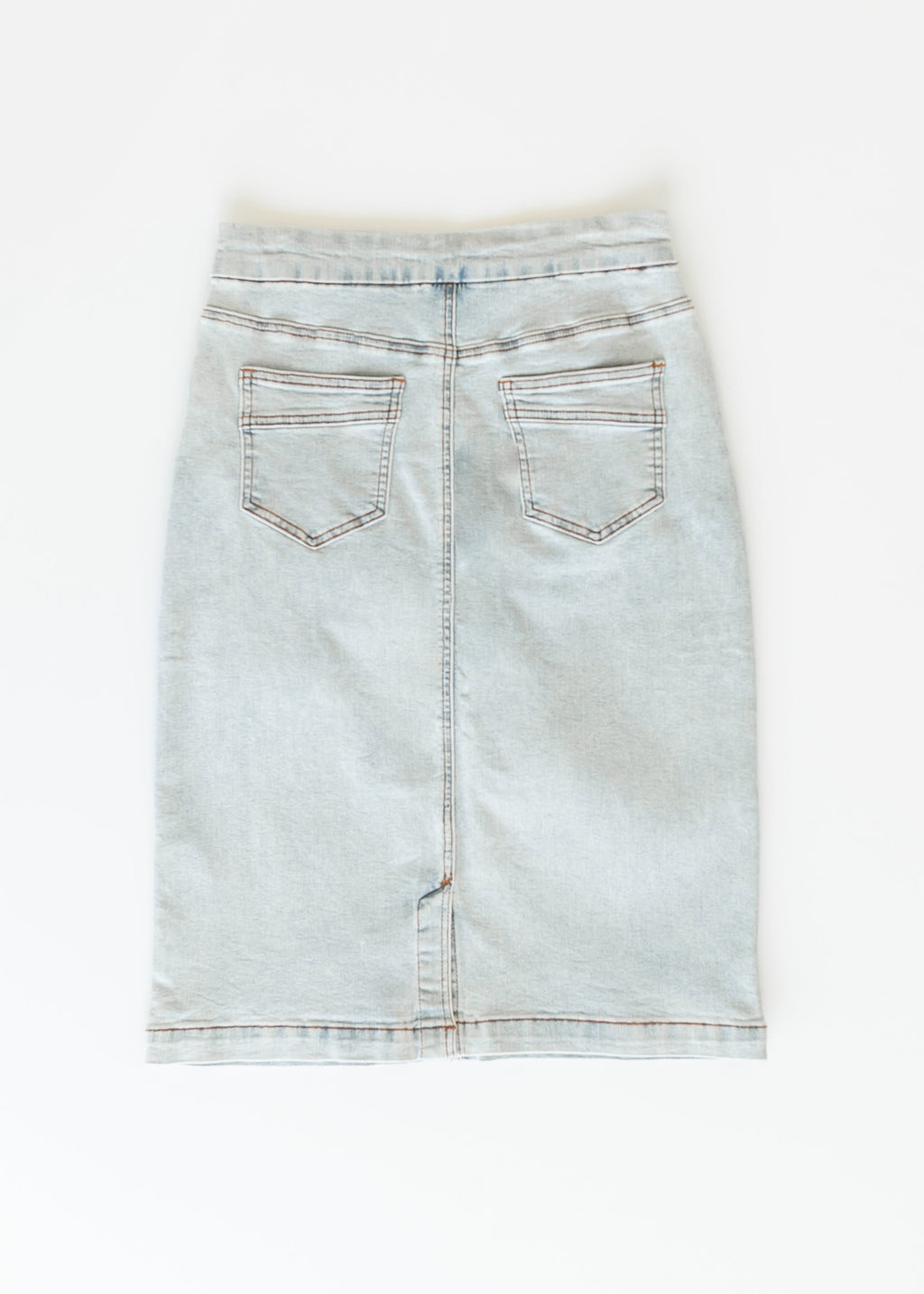Inherit Co. Sandra Light Wash Denim Midi Skirt - FINAL SALE — lifestyle context