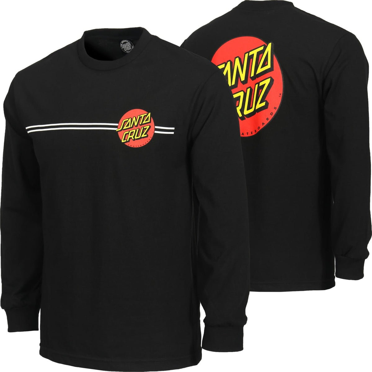 Santa Cruz Classic Dot Long Sleeve Youth T-Shirt - Black by Skates USA