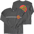 Santa Cruz Classic Dot Long Sleeve Youth T-Shirt - Charcoal Heather by Skates USA