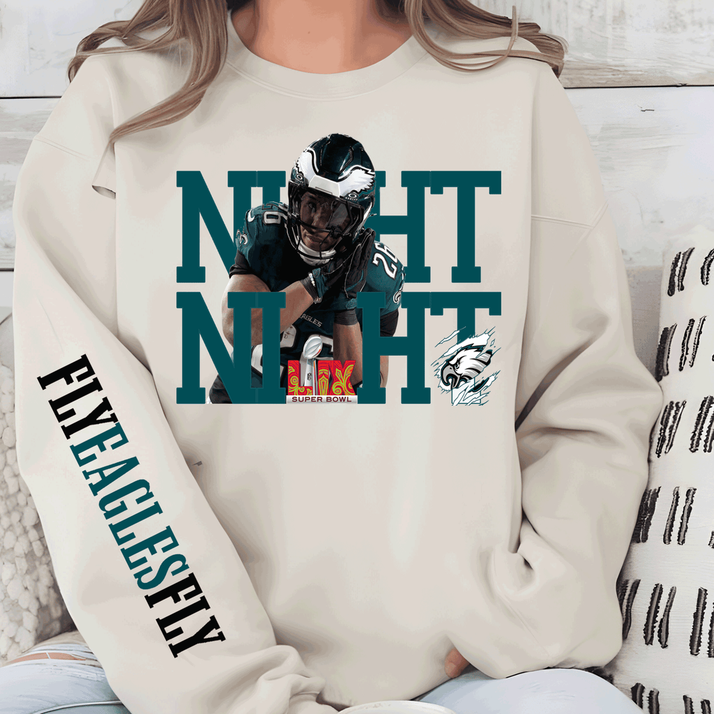 A Blessed Texas Mess Boutique Super Bowl Philadelphia Football Sweatshirt, NIGHT NIGHT Saquon Barkley,… — dtf / graphic shirts category context