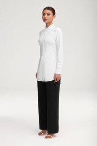 Sarah Fitted Button Down Top - White Clothing Veiled 