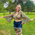 Darn Good Yarn Sari Bell Sleeve Wrap Top — main product shot