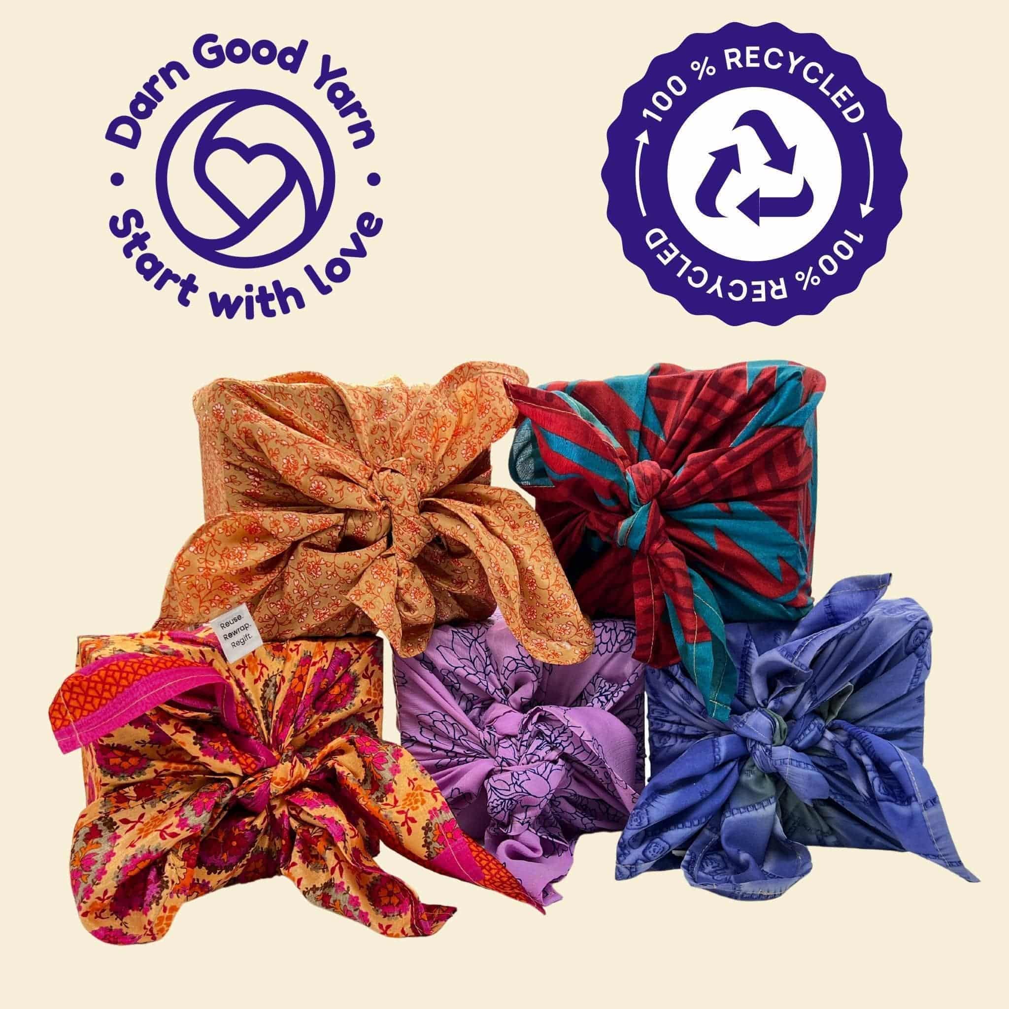 Darn Good Yarn Furoshiki Reusable Wrapping Cloth — detail shot 9