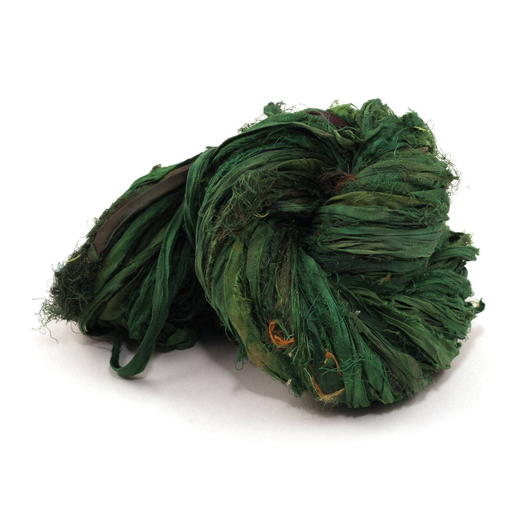 Darn Good Yarn Sari Silk Ribbon Beanie Crochet Kit — lifestyle worn / used context