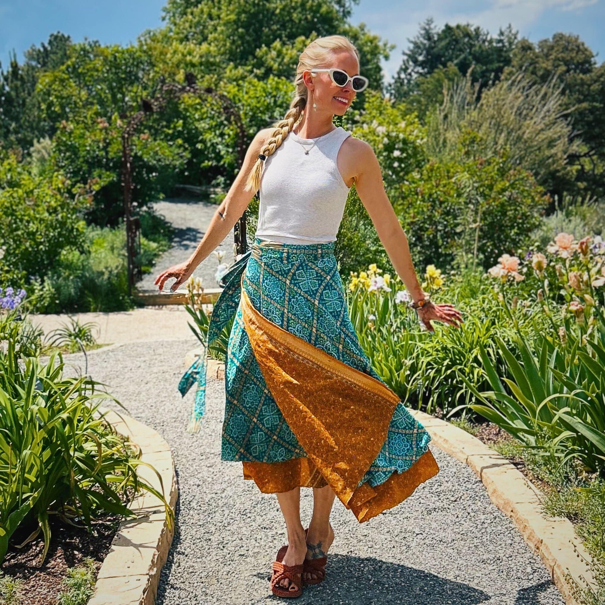 Darn Good Yarn Made With Love: The Original Sari Wrap Skirt — detail close-up