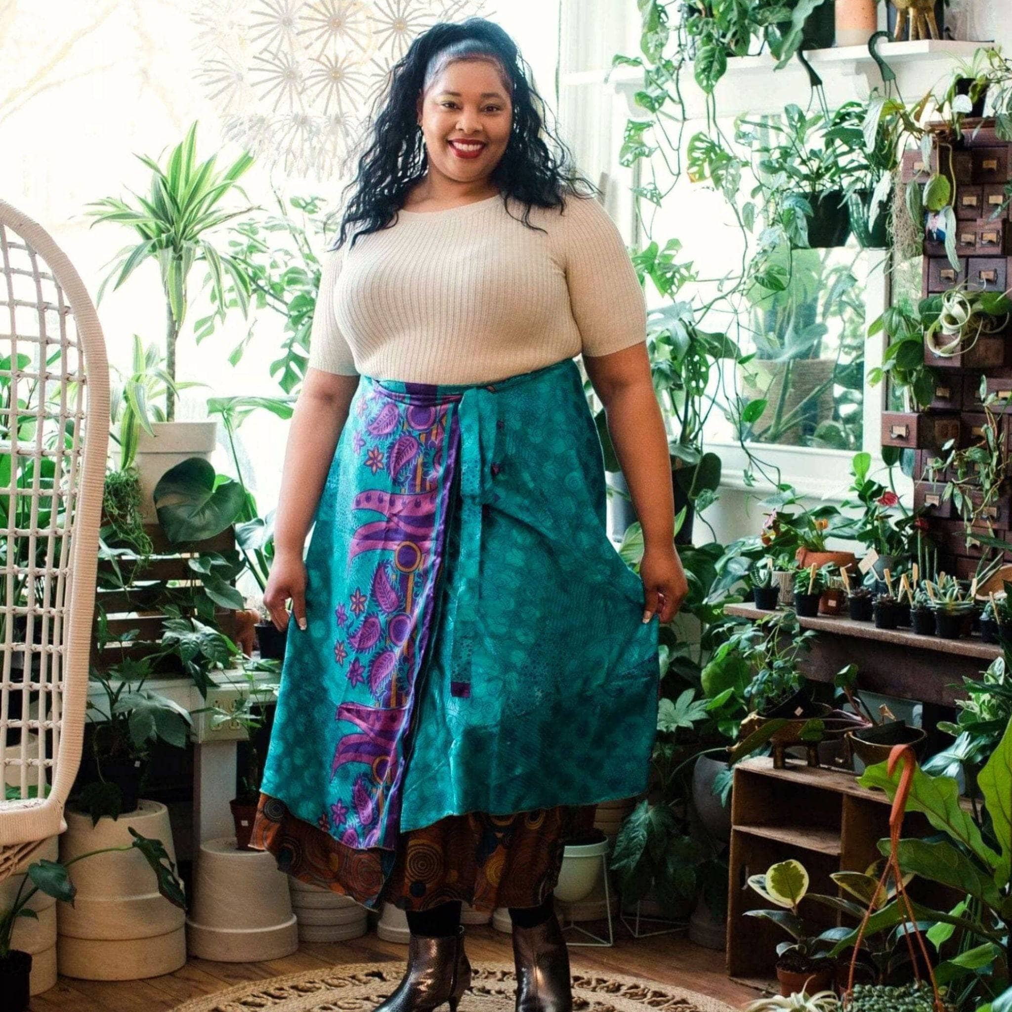 Darn Good Yarn Made With Love: The Original Sari Wrap Skirt — side view