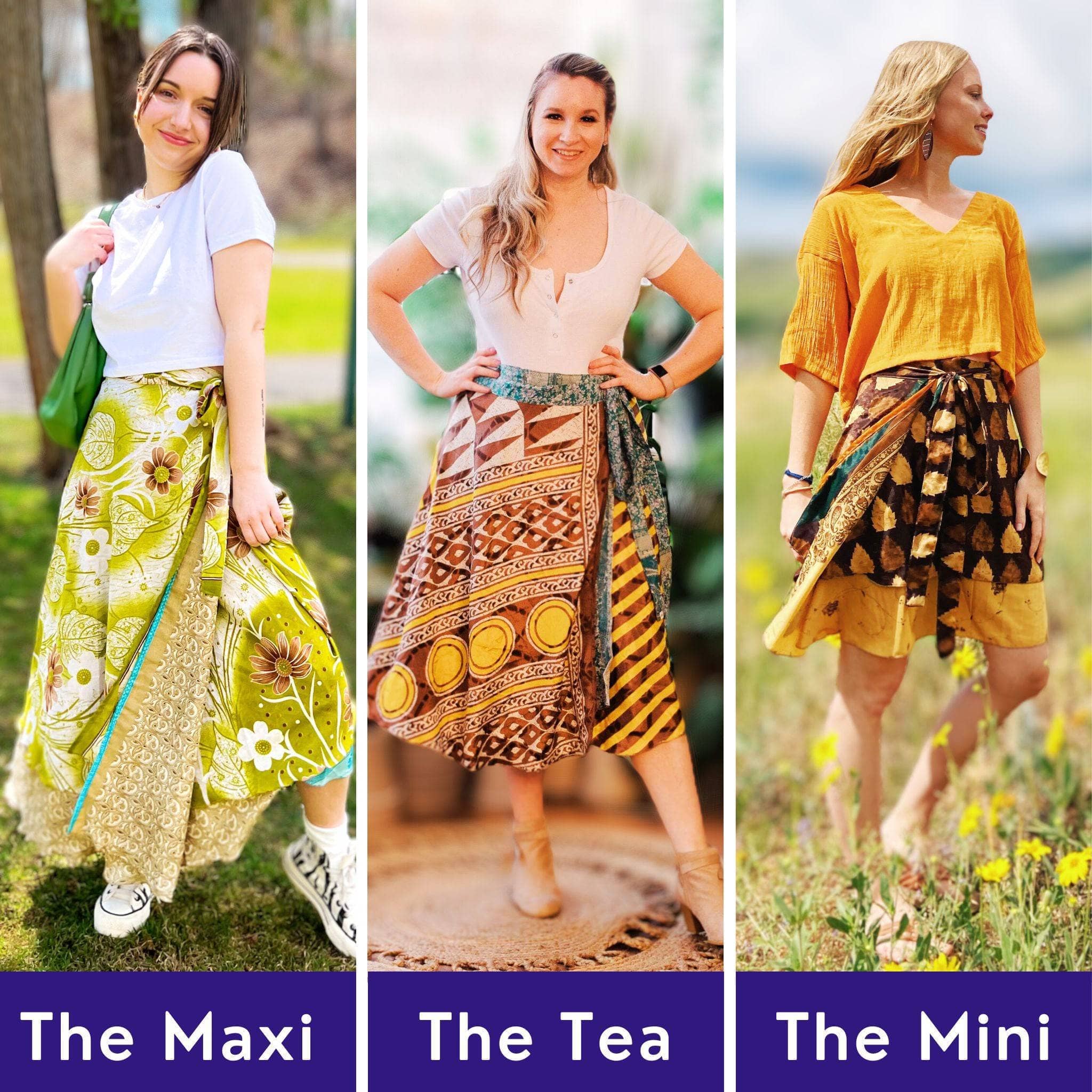 Darn Good Yarn Sari Wrap Skirts - Discovery 3-Pack — construction detail