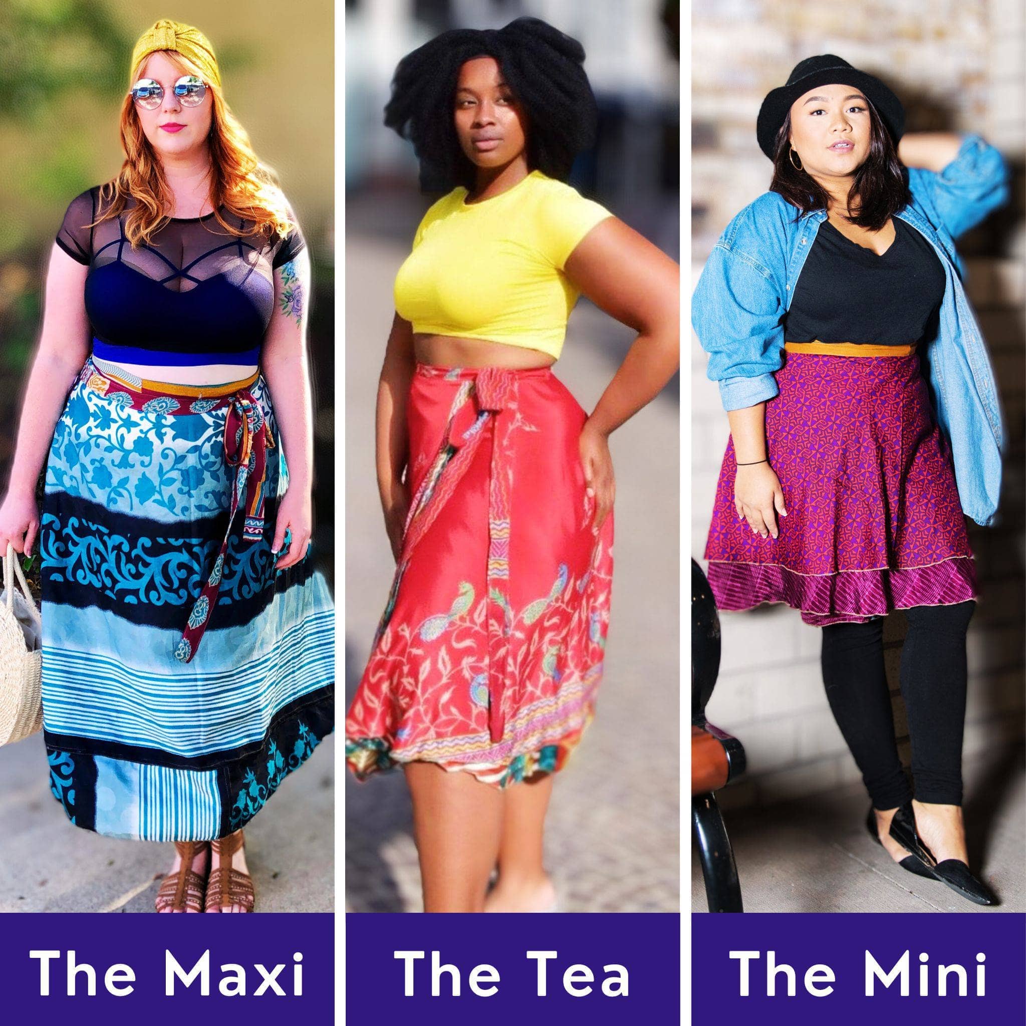 Darn Good Yarn Sari Wrap Skirts - Discovery 3-Pack — clothing and accessories category context