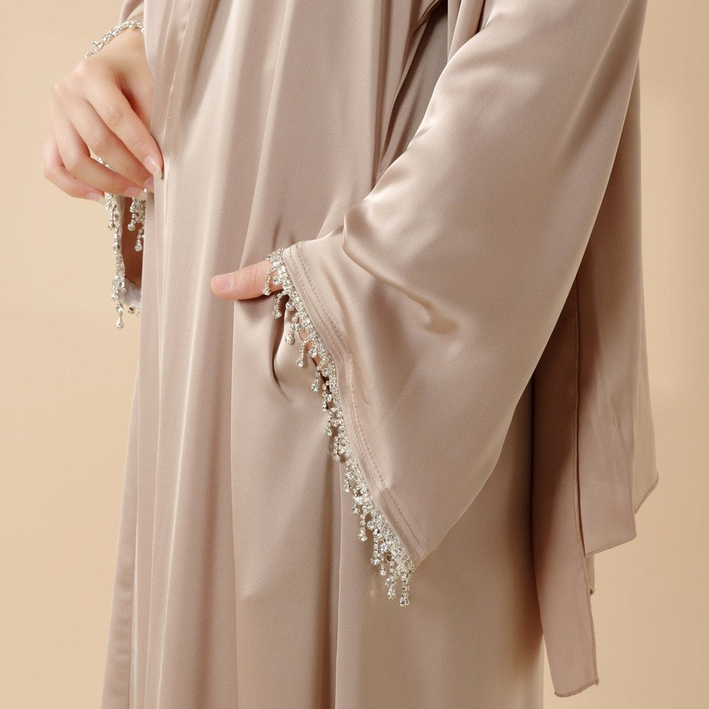 Mariam's Collection Satin Abaya With Matching Belt Made Of Diamond Tassel (MOA010) — product category context