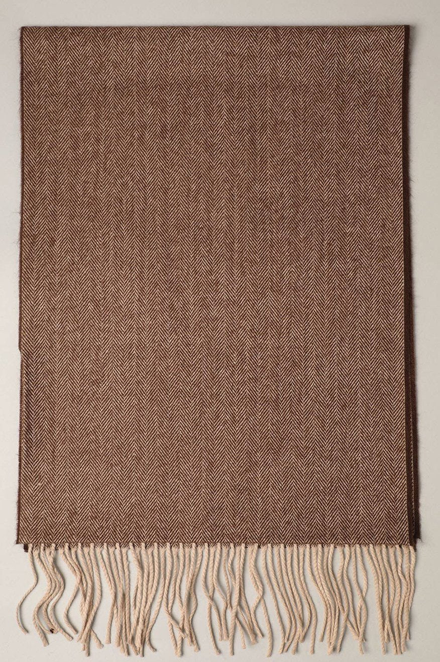 Pretty Little Patriot Herringbone Cashmere Feel Scarf — construction detail